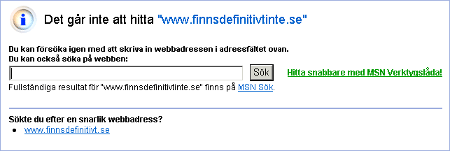 Förslag till alternativa webbplatser