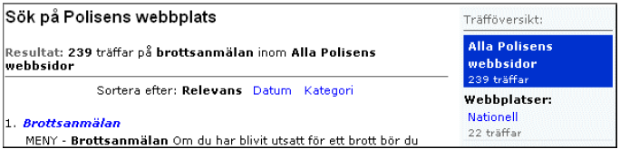 Sökning hos polisen