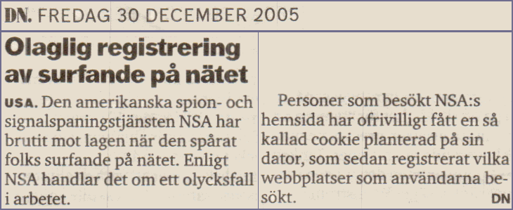 Osakligt innehåll om NSA cookie skapar underhållningsvärde